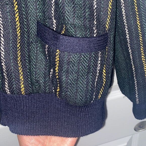 Vintage 70s wool and suede stripped jacket very rare 42​ - Picture 7 of 11